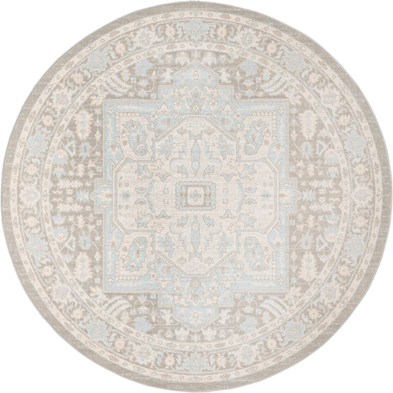Shaundrelle Oriental Indoor Rug, Round 7'1"