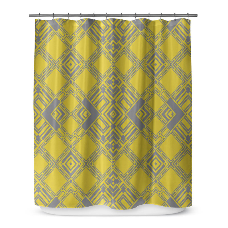 Hasnain Geometric Shower Curtain, 90" H x 70" W