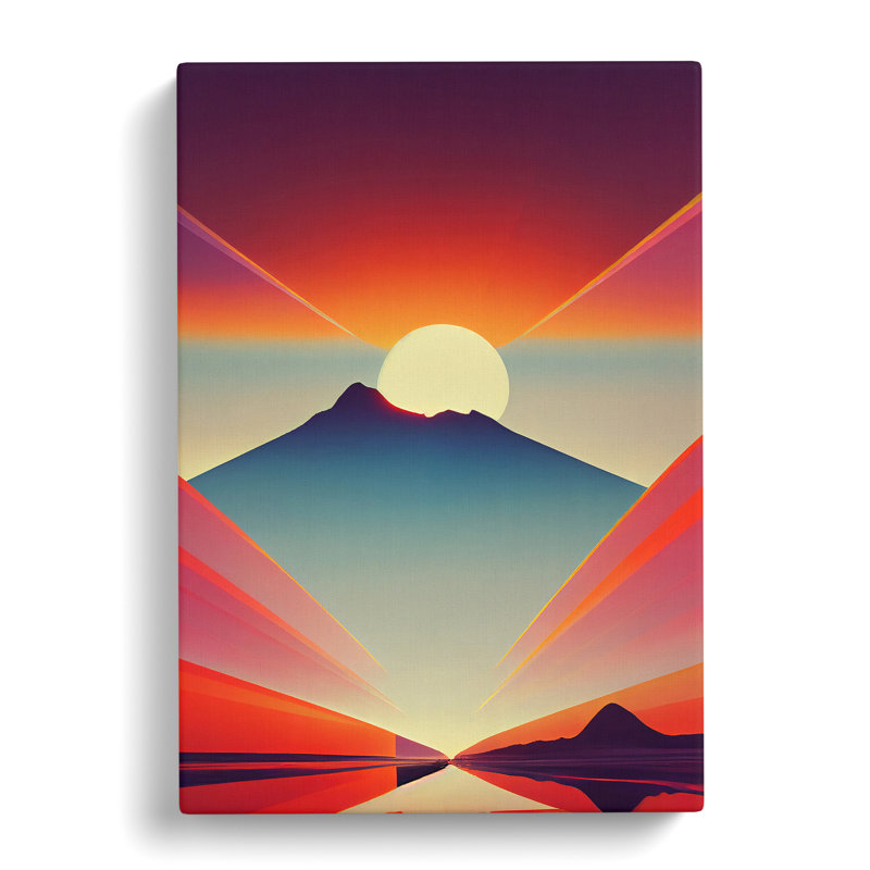 Abstract Art Mountain Sunset No.2 - Wrapped Canvas, 50cm H x 35cm W