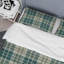 3 Piece Duvet Cover Set - Green Checked Tartan Green Microfiber-1021283689