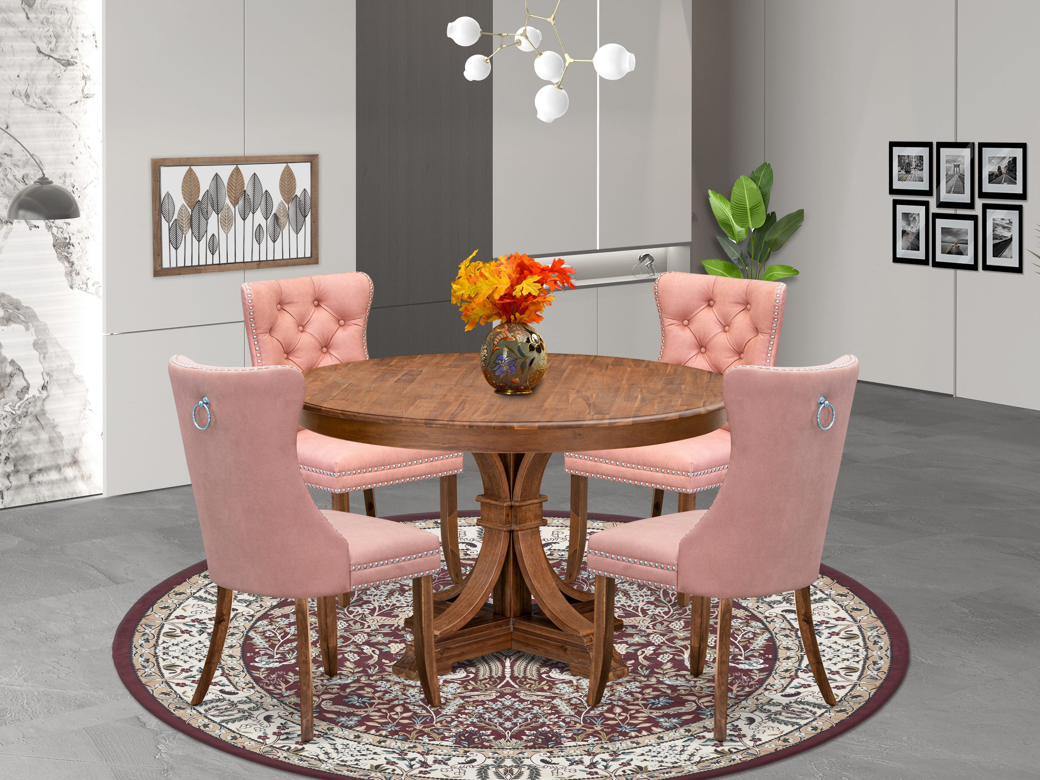 Red Barrel Studio 5-piece Dining table set consists of a Mid-century ...
