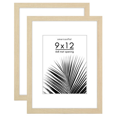 Cadre photo Americanflat - ensemble de 2 - cadre avec passe-partout - plexiglas poli