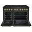 ZLINE Autograph 48 in. Black Stainless Paramount Dual Fuel Range w/ DuoPro Cooktop & Gold Accents-1124812573-1124812572