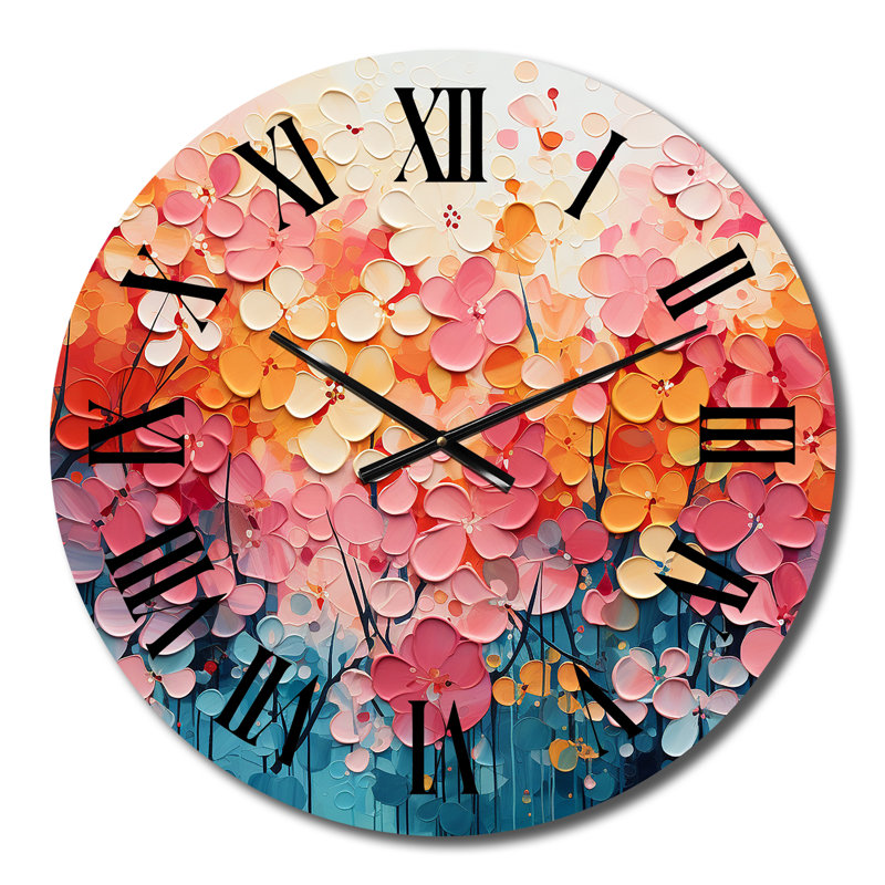 Horloge murale Coral Oasis I - Paysage abstrait, Moyenne