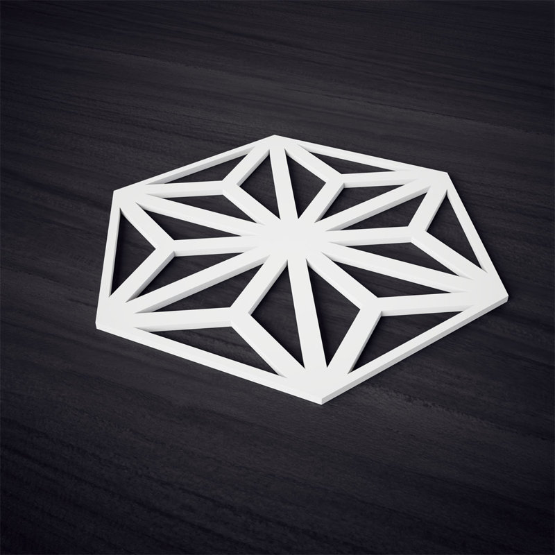 Elegant Unfinished PVC Fretwork Wall Panels, 15.75'' x 17.75''