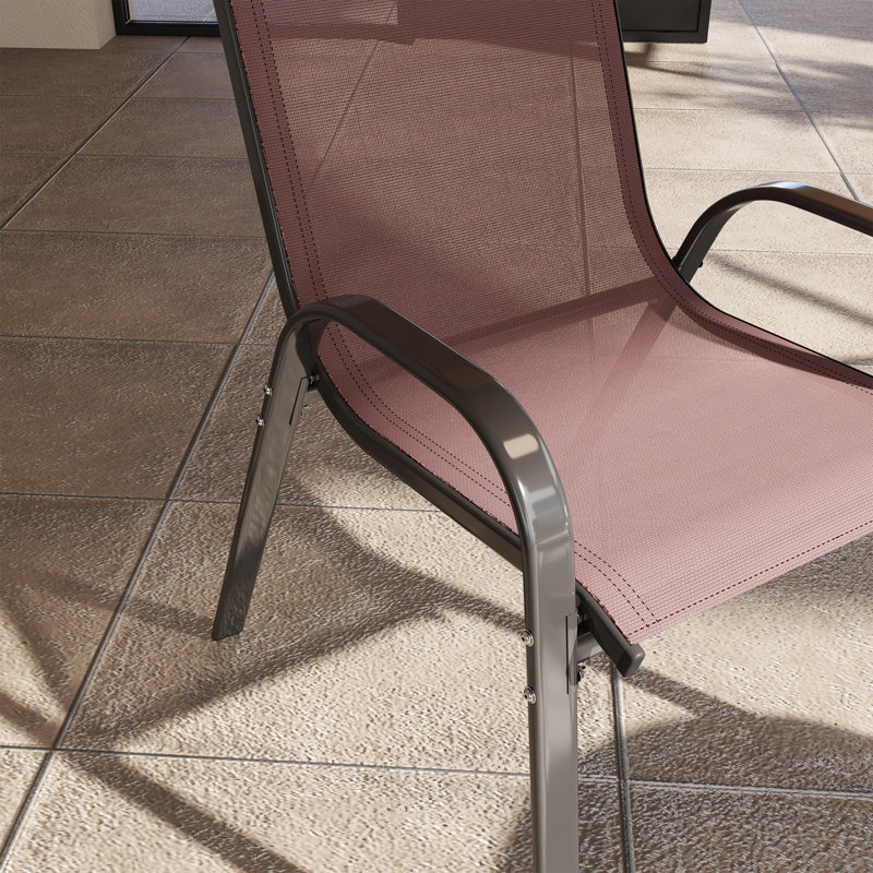 Ensemble de 4 chaises de salle à manger empilables pour terrasse