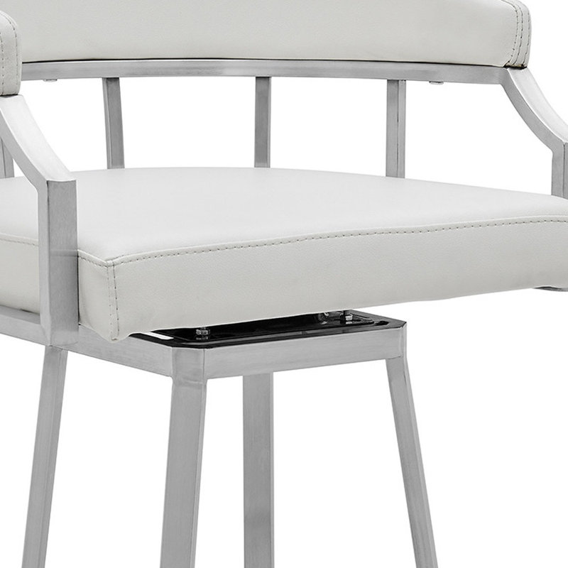 Chaise de bar en similicuir et fer, Gris, Tabouret de bar (siège d’une hauteur de 30 po)