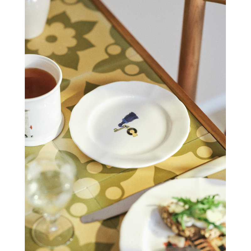 Assiette 6 po Thibaud Herem Objet (clé), Blanc / Bleu / Jaune
