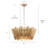 3 - Light Unique/Statement Drum Chandelier With Wood Accent-341236073