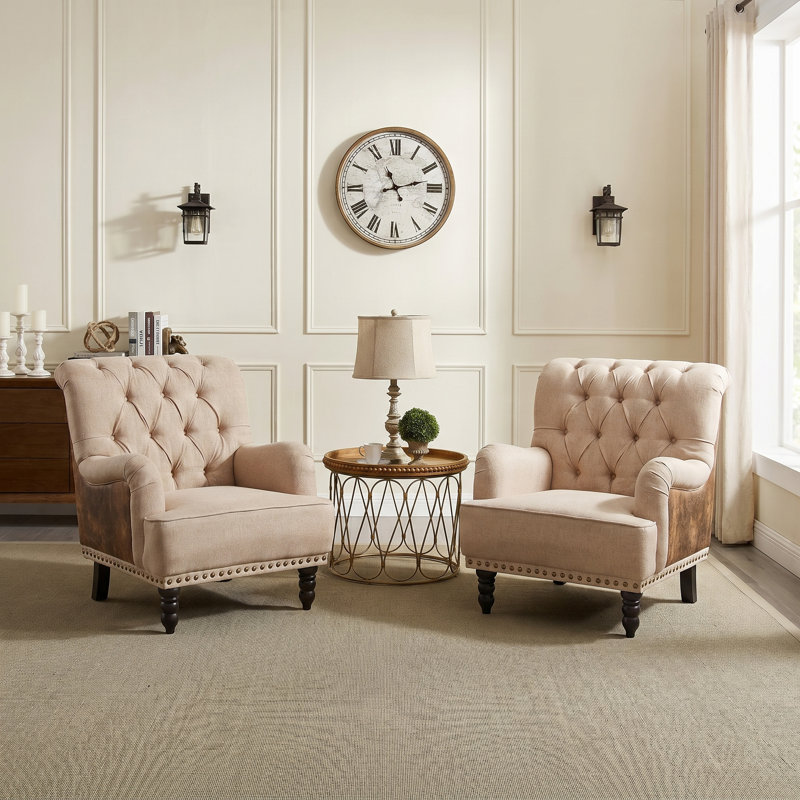 Set Of 2 Erithon 31.5" Wide Upholstered Wingback Accent Chair