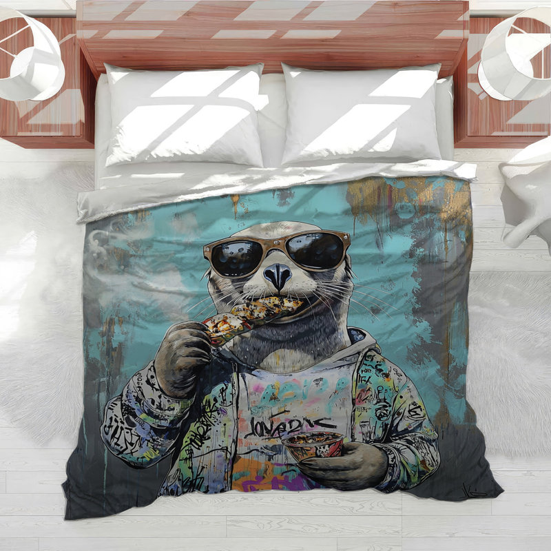 Seal Eating Bedding Animal Comforter Urban, King Comforter