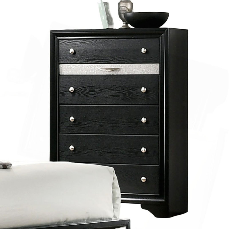 Commode à bijoux à queue d'aronde anglaise de style contemporain 1 pièce, Noir