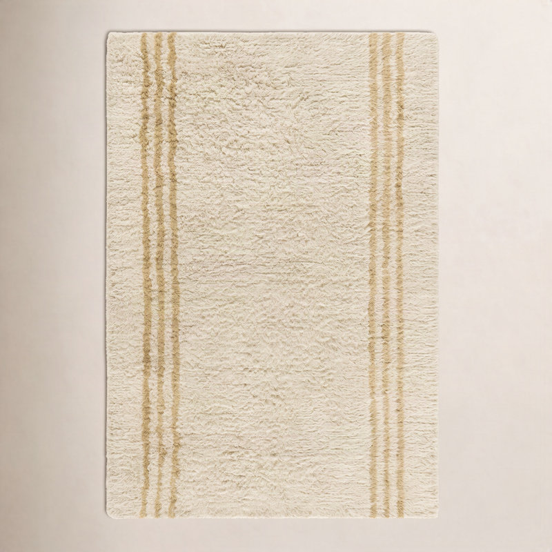 Alasdair Keynsham Striped Wool Shag Rug, Rectangle 8' x 10'