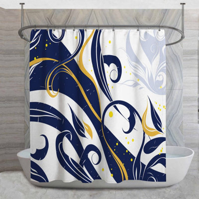 Rideau de douche à motif tourbillon - Motif frais - Décoration de salle de bain 14093