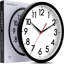 AKCISOT Horloge murale 10 pouces sans horloge moderne sans pile fonctionnant à pile - analogique petit classique pour bureau, maison, salle de bain, cuisine, chambre à coucher, école, salon (noir)