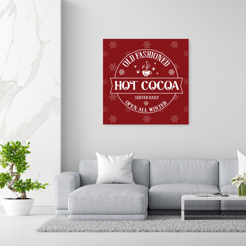 «Old Fashioned Hot Cocoa», art rétro rétro rustique, 48" H x 48" W