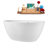 55" Streamline Soaking Glossy White Freestanding Tub and Tray With Internal Drain-101412866