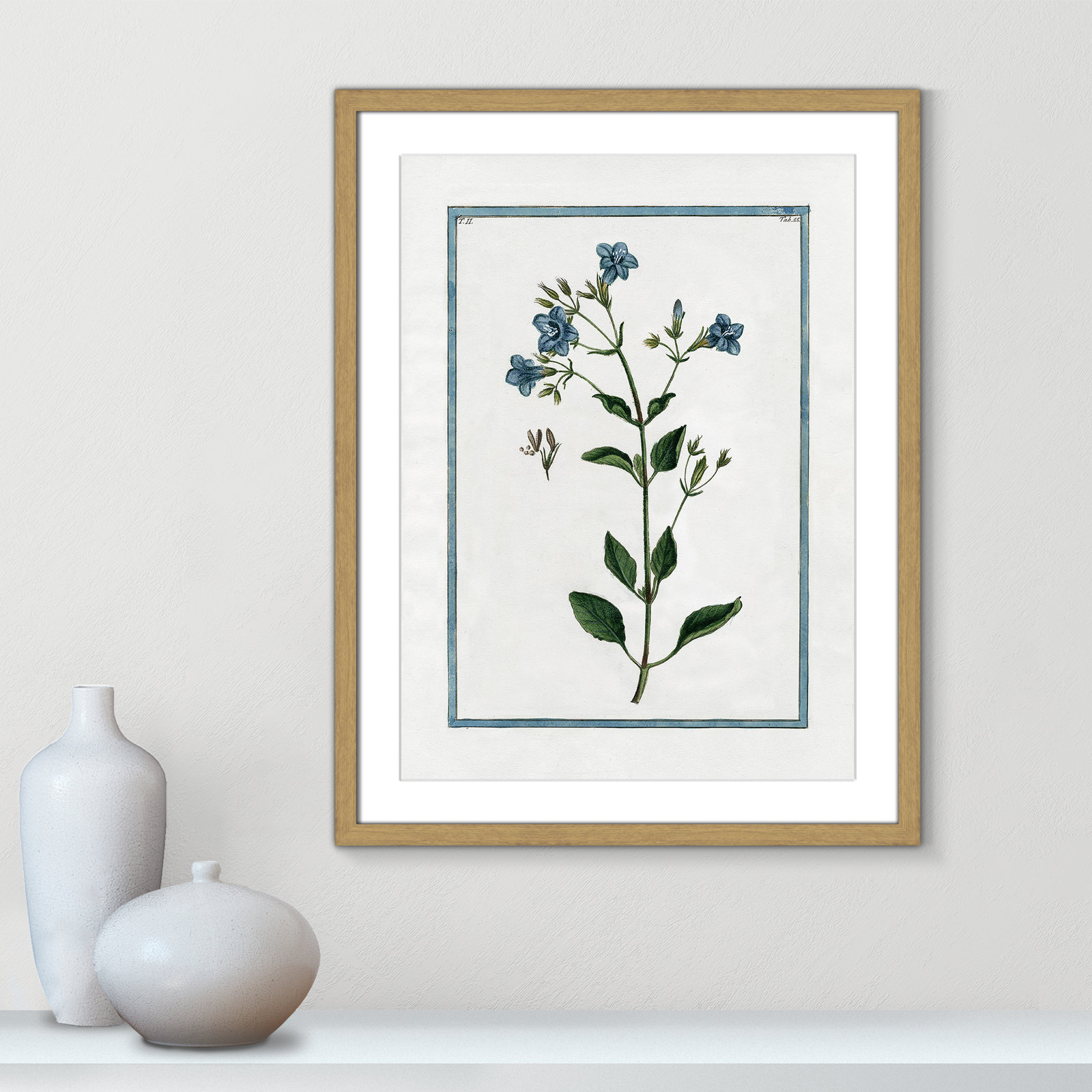 Shabby Elegance Botanical II - Framed Art, 17" W x 23" H, Natural Framed