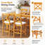 Ensemble de salle à manger de style campagnard 5 pièces avec table en bois massif de 152 cm L x 76 cm l, étagères de rangement à 3 niveaux et 4 chaises rembourrées-1185200501-1185200504