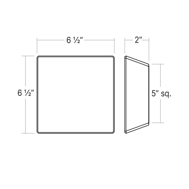Mist Aluminum LED Flush Mounted Sconce, Amber, Square