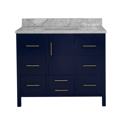 Kiara 42" Carrara Marble Single Bathroom Vanity