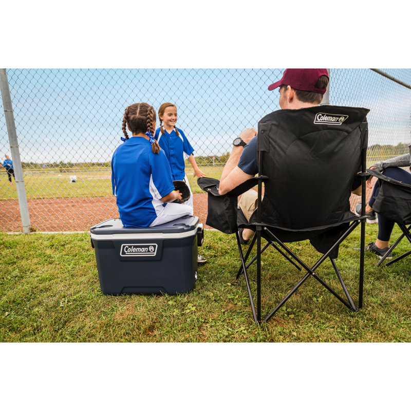 Chaise de camping pliante avec coussin Cooler, Noir