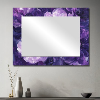 Pivoines mauves, danse de l'élégance I - art mural miroir décoratif floral - imprimé sur métal