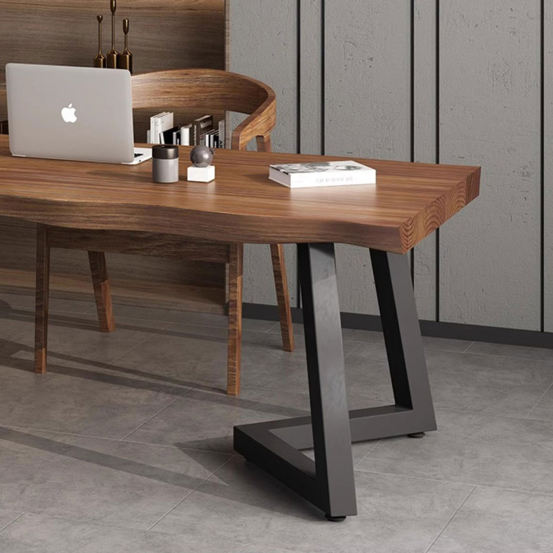 Bureau rectangulaire en bois massif noyer, H 29,53 po x l 78,74 po x P 29,53 po