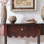 Console demi-cercle en bois massif brun-1013836272