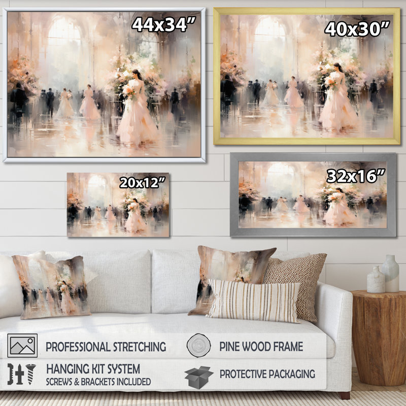 Fashion Impressionist Elegance IV, reproduction d'art sur toile, H 16 po x l 32 po x P 1 po, Toile tendue