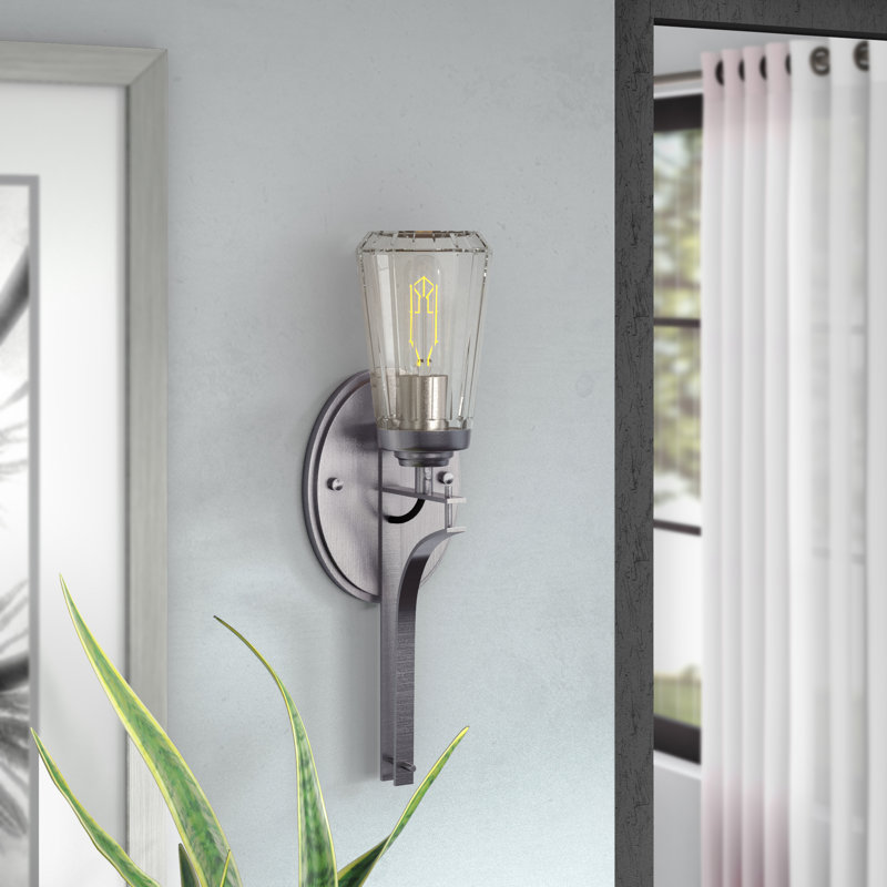 Brayden Studio Omeara Brushed Nickel With Clear Vanity Light