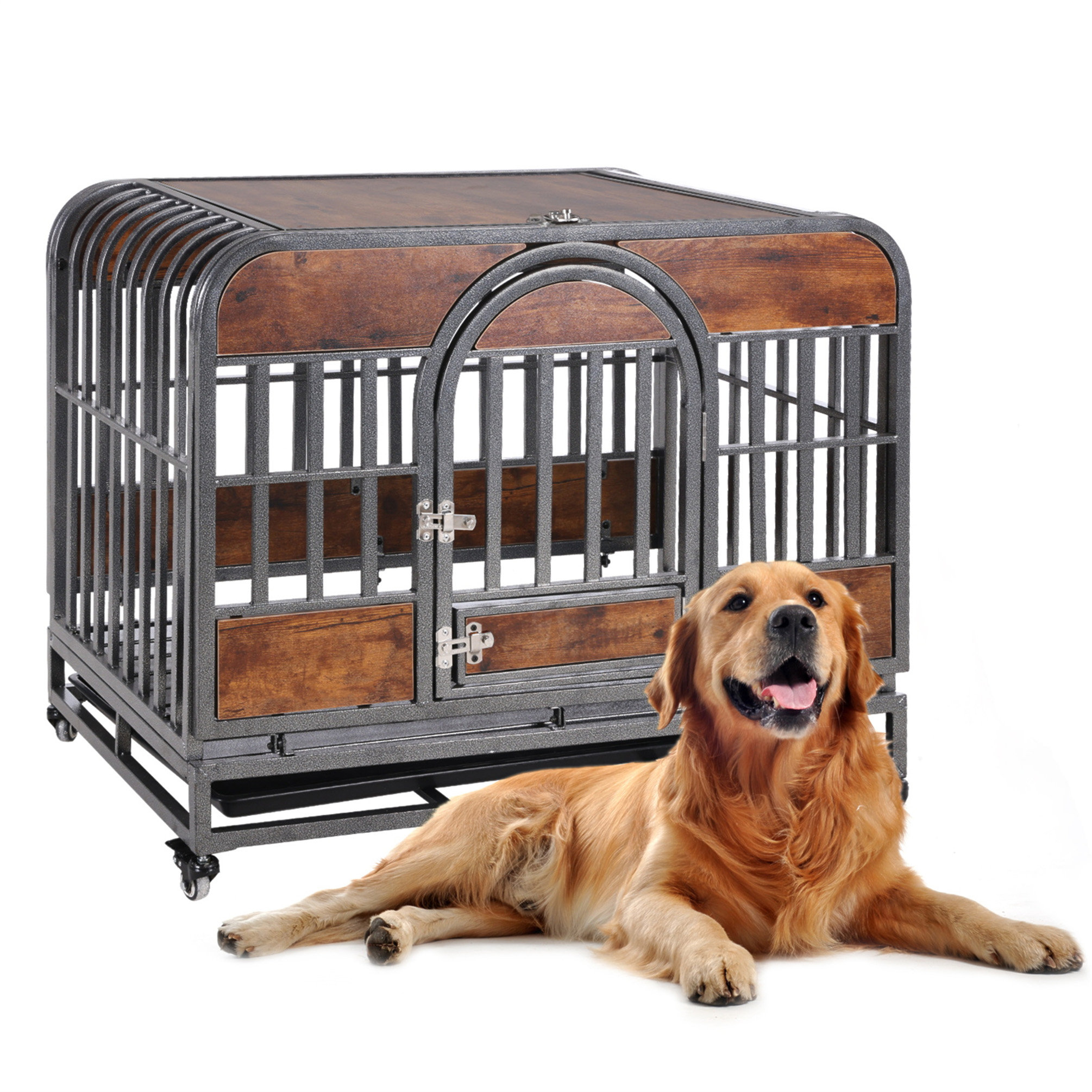 Archie & Oscar™ Heavy Duty Dog Crate, Furniture Style Dog Crate With