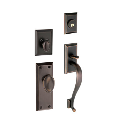 Fifth Avenue Handleset with Deadbolt and Door and Rosette