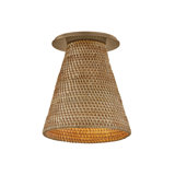 Troy Lighting Menifee 6 inch wide 1 Light Flush Mount in Patina Brass