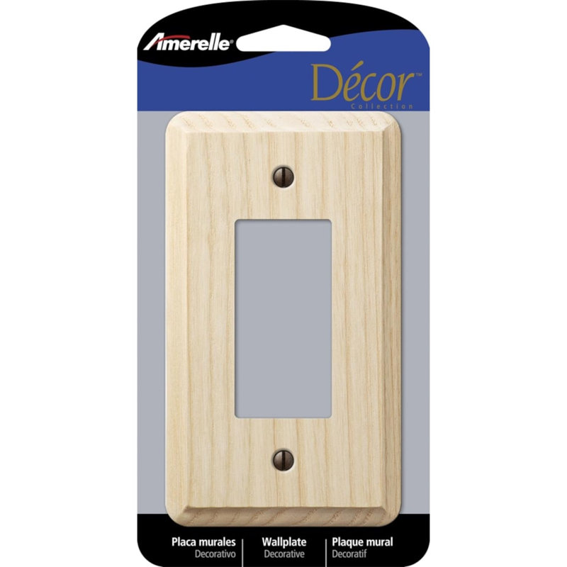 Ensemble de 1 plaque murale décorative en bois beige 1 bande Amerelle