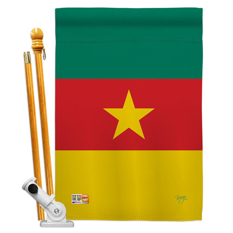 « cameroun flags of the world », impression en polyester de 2 côtés 40 x 28 po ensemble de drapeau