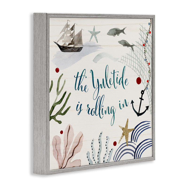 «Nautical Yuletide Christmas», estampe numérique par Victoria Barnes, Estampe numérique Farmhouse, H 12 po x l 12 po