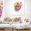 Coussin lombaire floral aquarelle