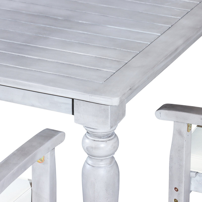 Table carrée avec fauteuils rembourrés pour l'extérieur - table et chaises