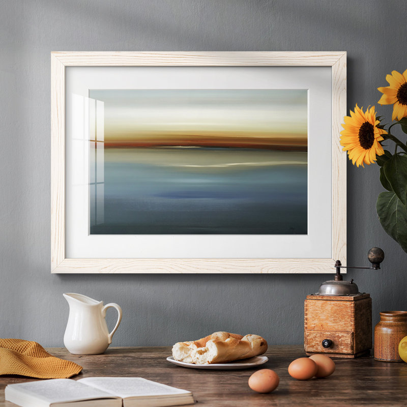 «Beside the Blue II», reproduction encadrée rustique avec tableau mat, Cadre blanc, 14" H x 20" W x 1.5" D