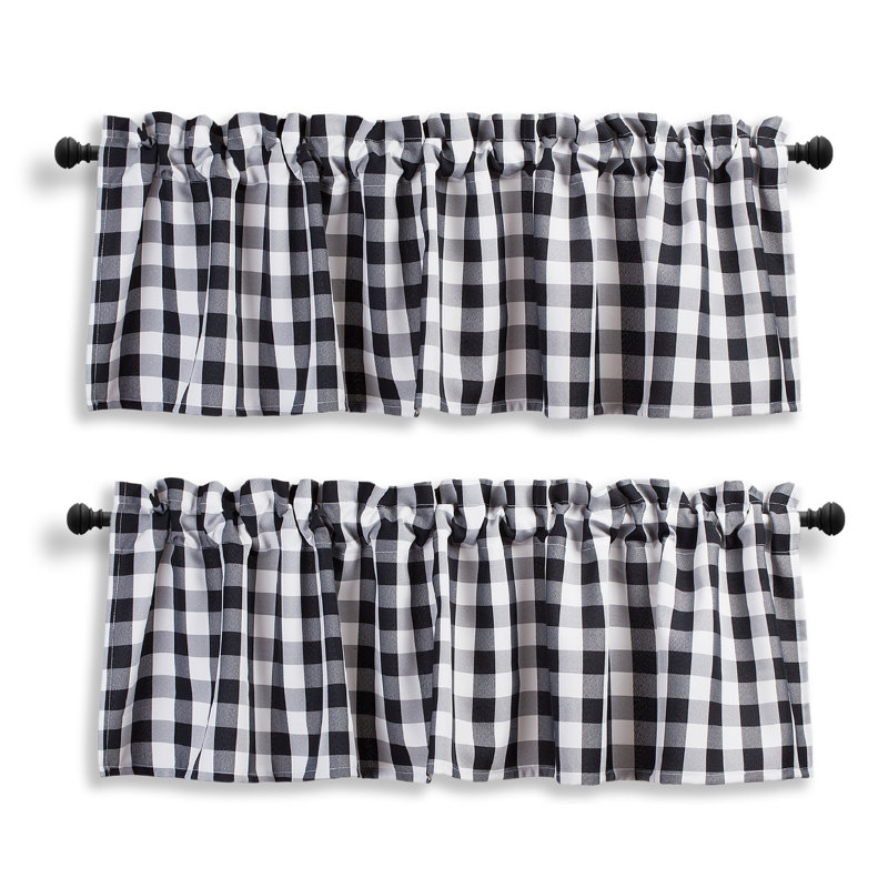Cantonnière sur mesure 56 po Rashara, Noir / blanc, L 56 po x L 14 po