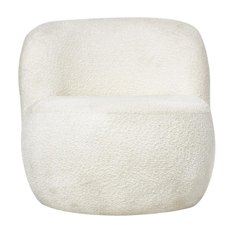 Polyester Rounded Barrel White Accent Chair