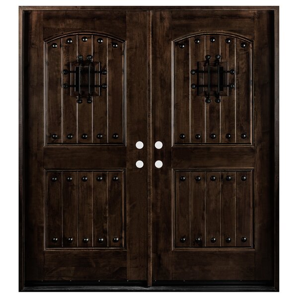 80'' Paneled Iron Front Entry Doors