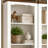 Walnut-Accent Curved Display Bookshelf — White Freestanding Two-Piece Open High Cabinet For The Living Room