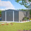 Grande remise extérieure en métal 12 x 14 pi avec portes doubles verrouillables, imperméable et renforcée pour les outils de jardin et le patio