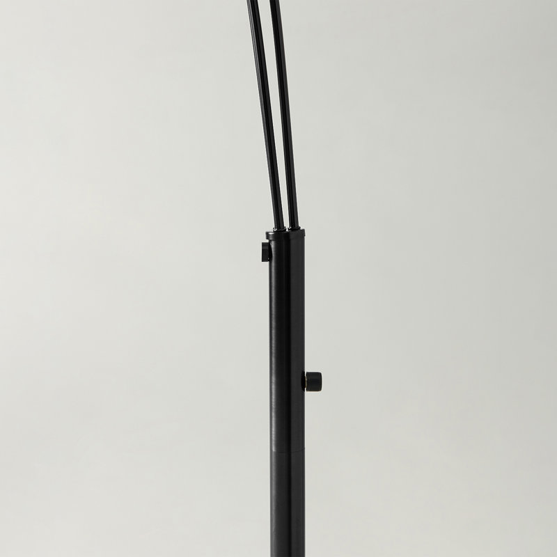Trilage Black Adjustable 3-Light LED Floor Lamp with Fabric Shades