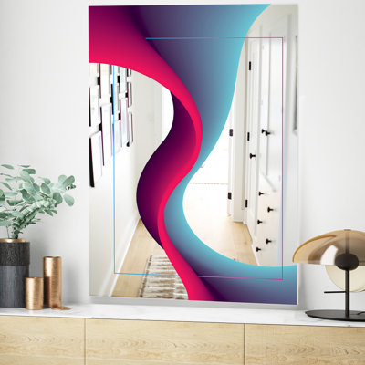 Nebulous Waves 4 Mid-Century Wall Mirror