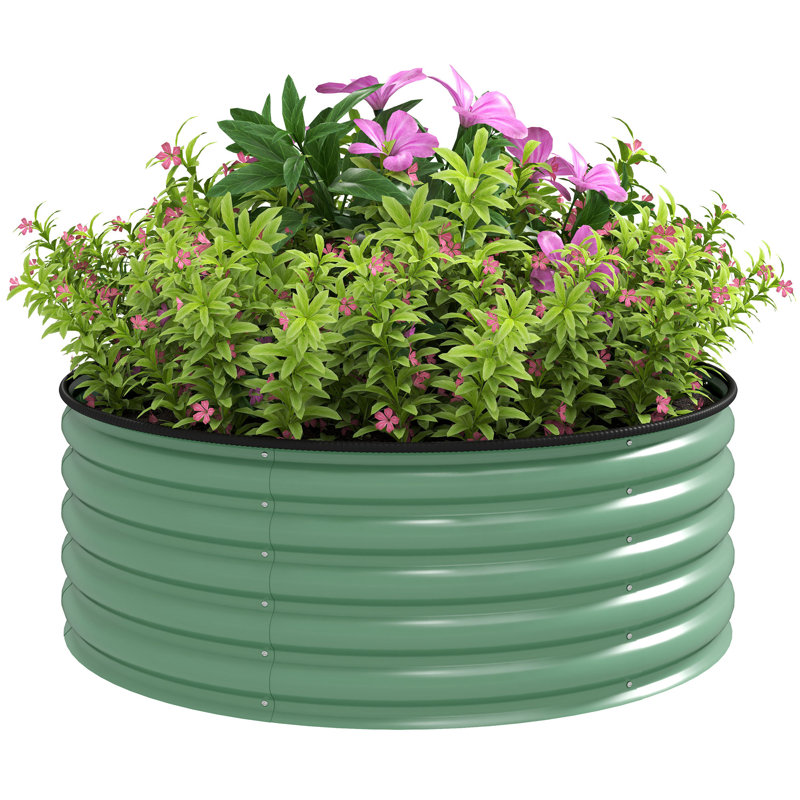Metal Raised Garden Bed, Light Green