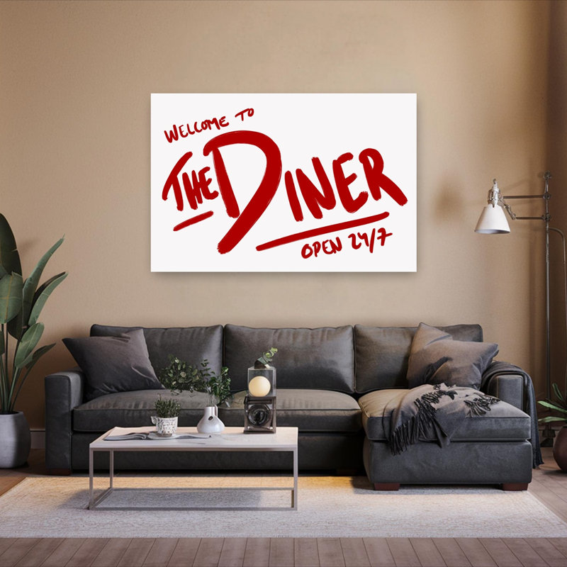 «Retro Diner Sign», impression rétro classique audacieuse, 40" H x 60" W