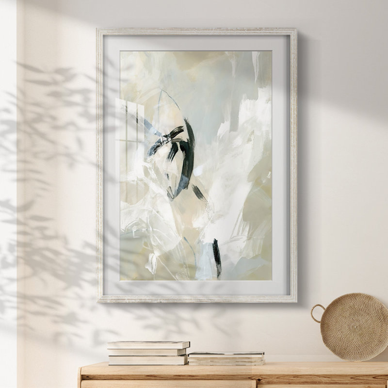 Scribble Veil II - impression encadrée, H 28,5 po x l 20,5 po, Blanc